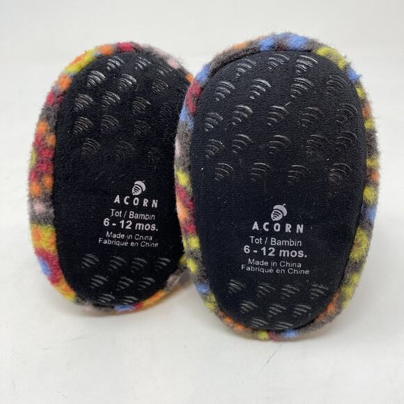 Acorn 6-12m Months Infant Baby Girls Unisex Fleece Bootie Slippers Flowers - Picture 3 of 5